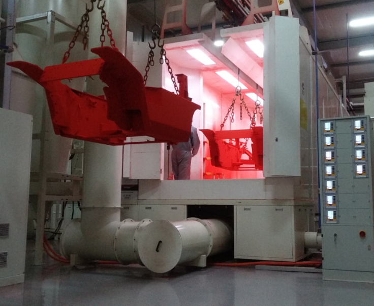 Powder coating production line powder room